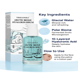 This hydrating serum strengthens the skin barrier with micro polar biome derived from Arctic microorganisms, while glacial water and low-molecular-weight hyaluronic acid deliver deep hydration for smooth and healthy skin.