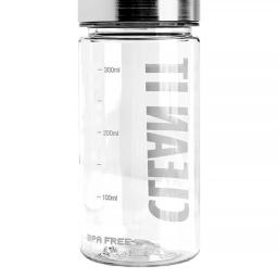 clear plastic water bottle with silver lid
