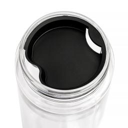 clear plastic water bottle with silver lid