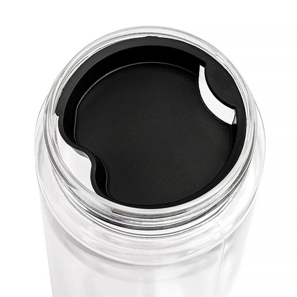 clear plastic water bottle with silver lid