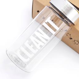 clear plastic water bottle with silver lid