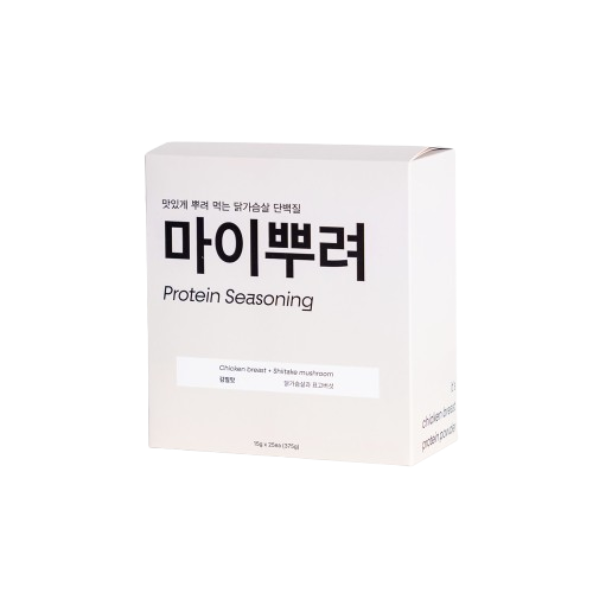 Myppulyeo Chicken Breast with Shiitake Mushroom is a high-protein health food made by freeze-drying 100% domestic chicken breast and shiitake mushrooms. The rich umami flavor of shiitake mushrooms enhances both taste and nutrition, and it can be conveniently sprinkled on various dishes to supplement protein.