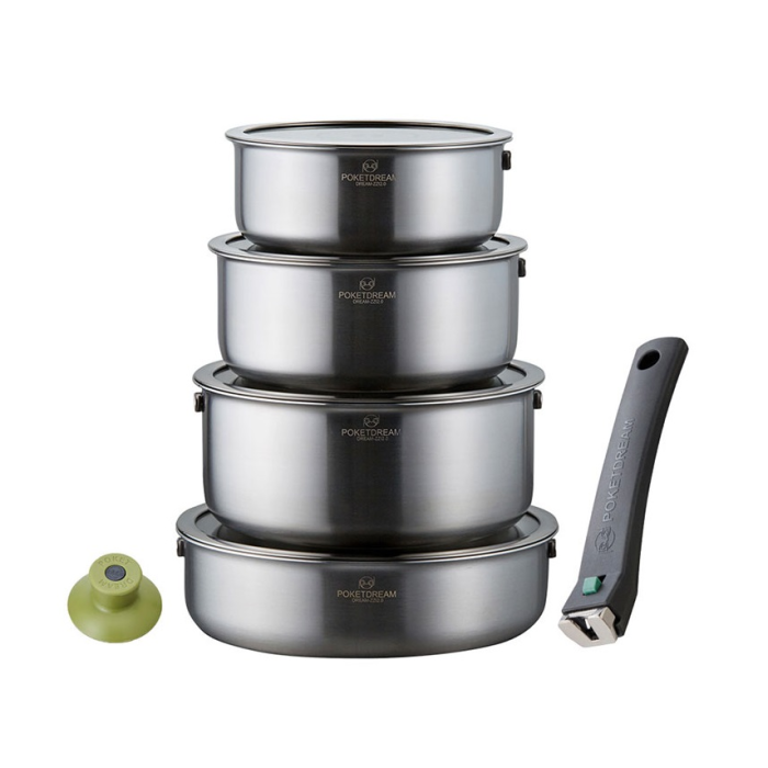 Stainless steel pot.