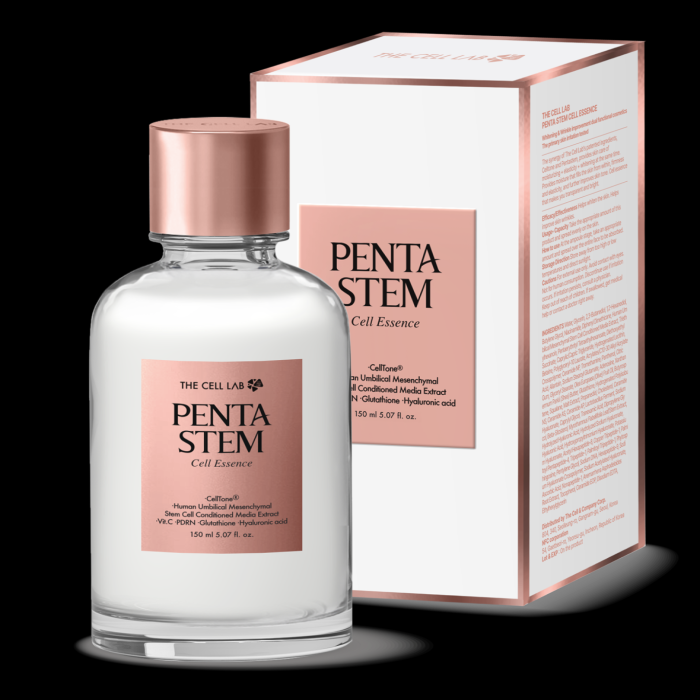 Pentastem complex effective ingredients: 1. human derived stem cell culture 2. PDRN 3. 10 types of hyaluronic acid 4. glutathione 5. vitamin C