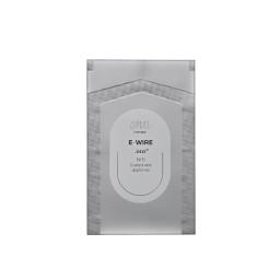 Front view of E-WIRE orthodontic archwire packaging with logo and product name