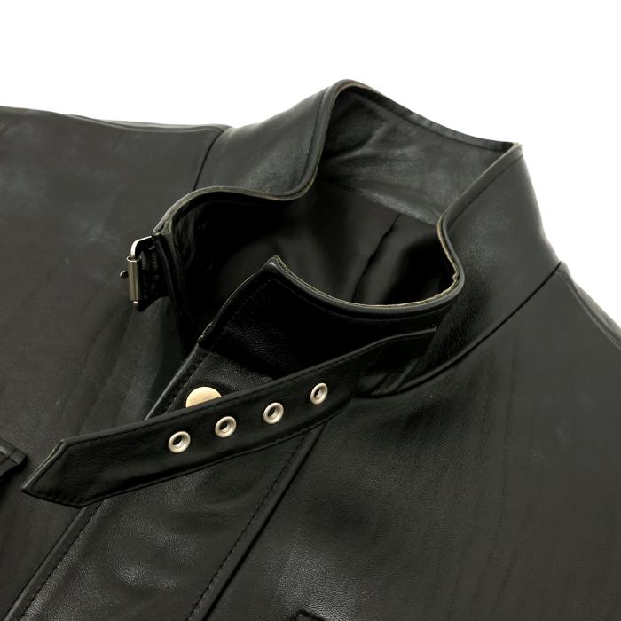 black leather jacket
