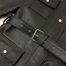black leather jacket