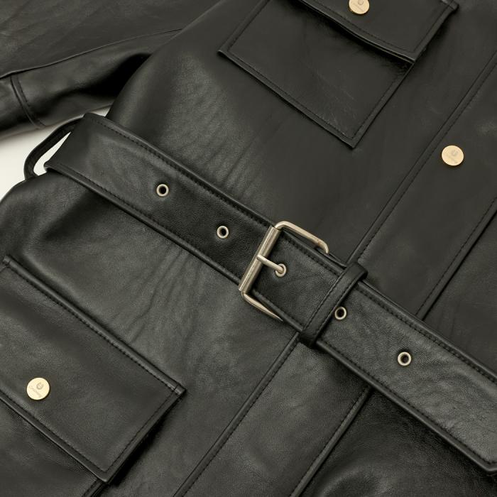 black leather jacket