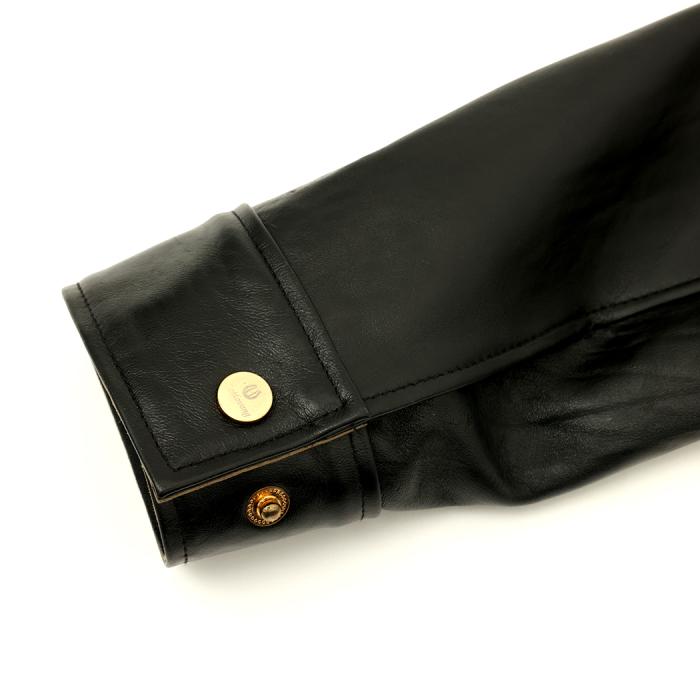 black leather jacket