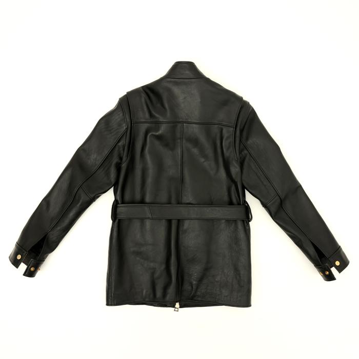 black leather jacket