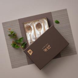 bangjja yugi, bronze spoon gift set, korean brassware, traditional spoon set, premium gift set, handcrafted cutlery