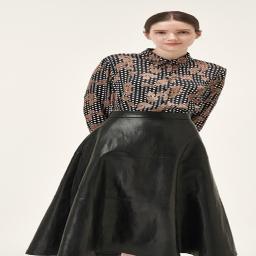 Vegan leather pannel skirt