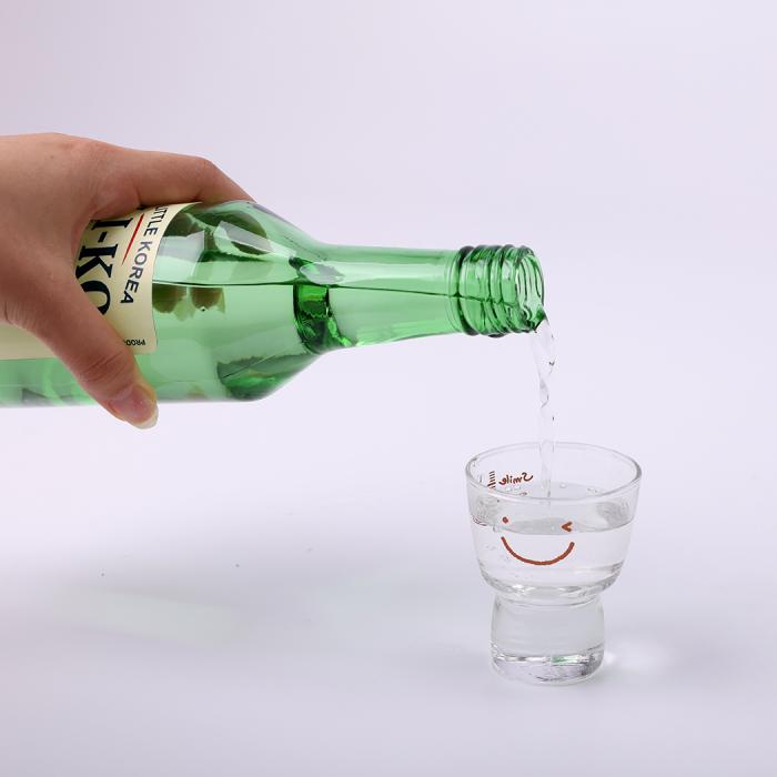 pouring water into a glass