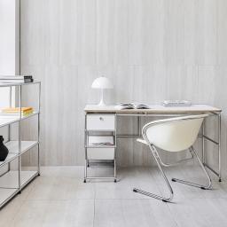 a desk and chair