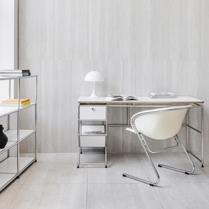 a desk and chair
