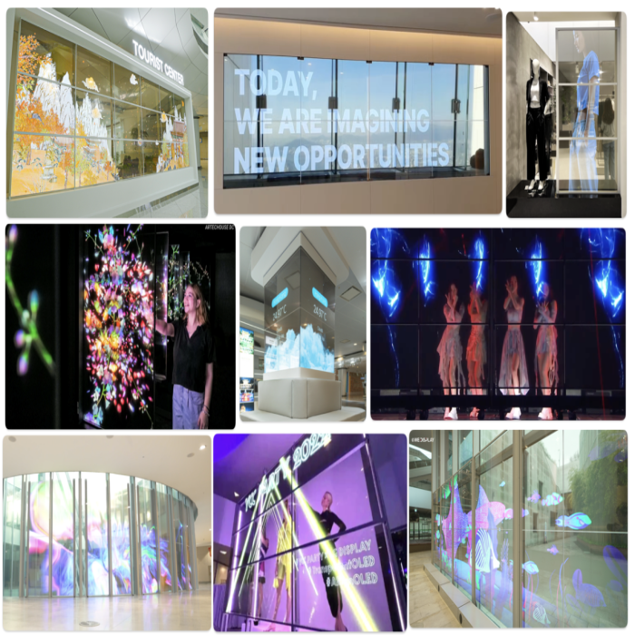 Innovative Transparent Video Wall Created with Multiple T-OLED Panels