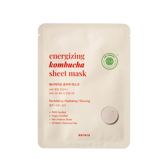 EWG Verified Kombucha Sheet Mask Lyocell 3D Snow Crystal Sheet Fermented Bifida 20 Harsh Chemicals Free Clean & Radiant Skin