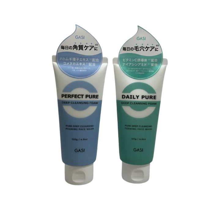 Two types of foam cleansers for moisture care to prevent dryness and pore care