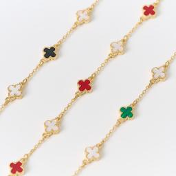gold chain with flower charms