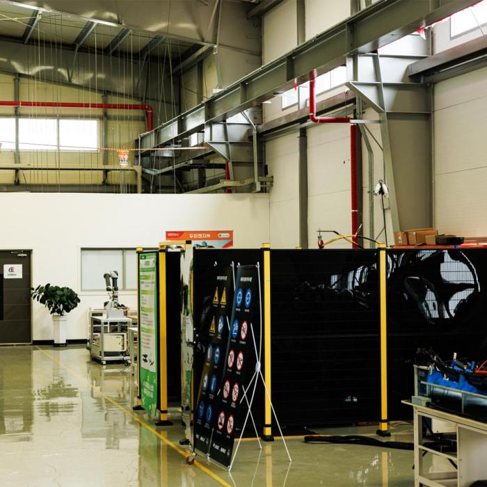 the interior of a factory