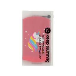 Unicorn Pink Silicone Kids Swim Cap