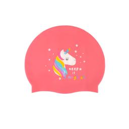 Unicorn Pink Silicone Kids Swim Cap