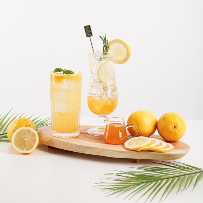 iced tea with lemon and rosemary