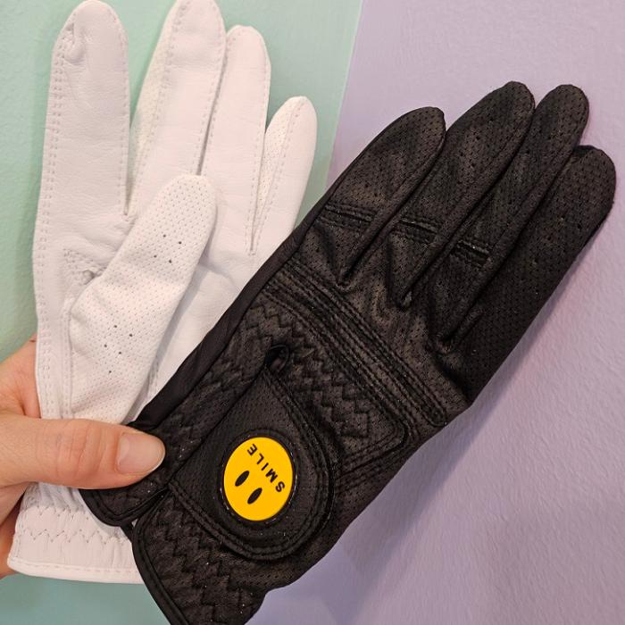 punching +sheepskin mix golfgloves