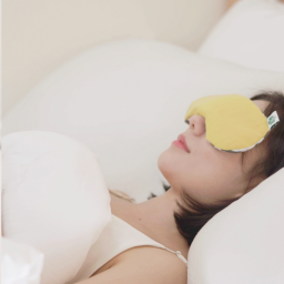 For a restful night, use a grain eye mask as you fall asleep