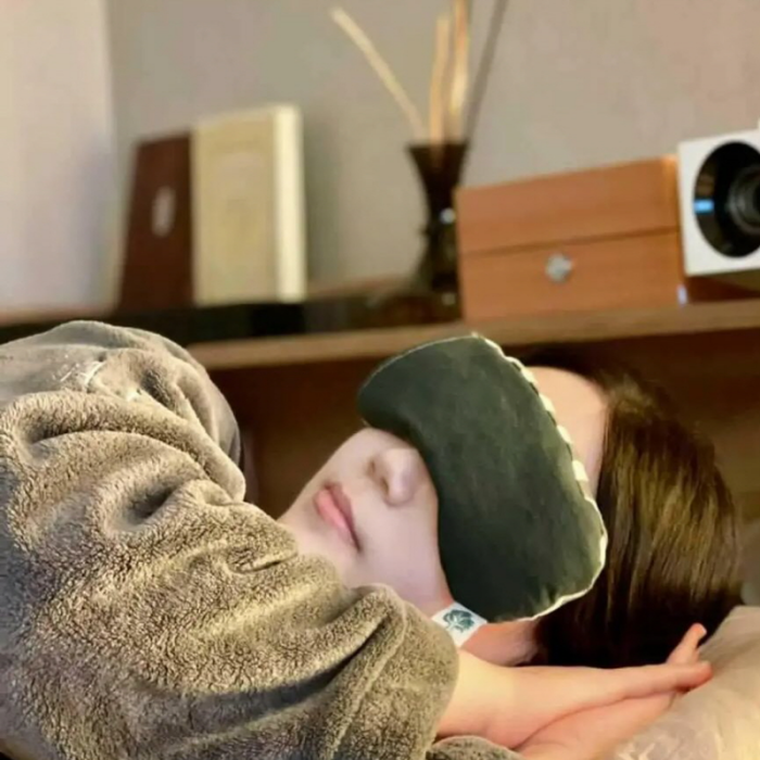 For a restful night, use a grain eye mask as you fall asleep