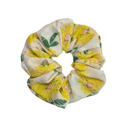 yellow floral scrunchie