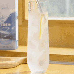 a glass of water