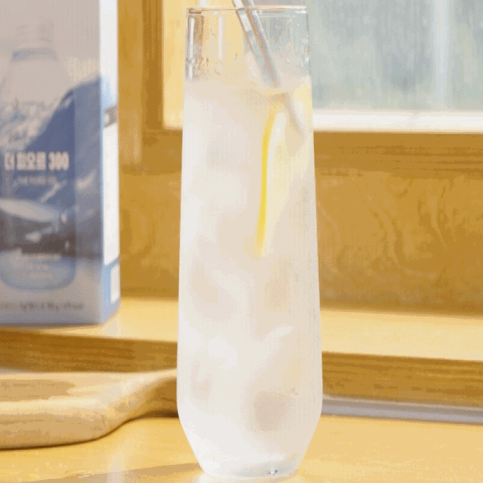 a glass of water