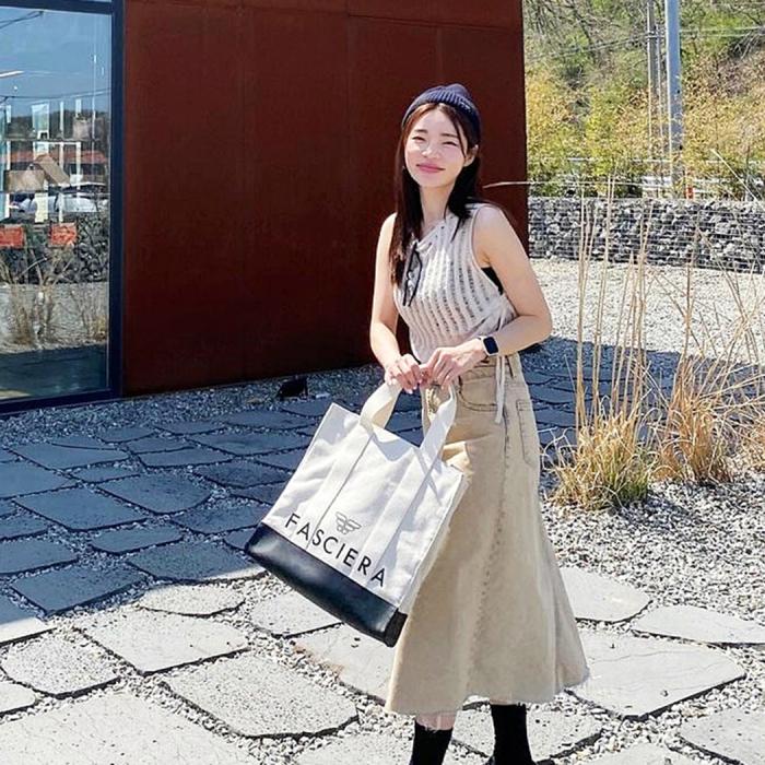 PU & Leather Mix Daily Handbag