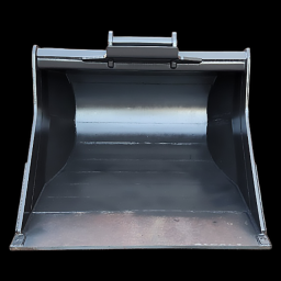 Front view of grading bucket showing smooth curved edge and large capacity body