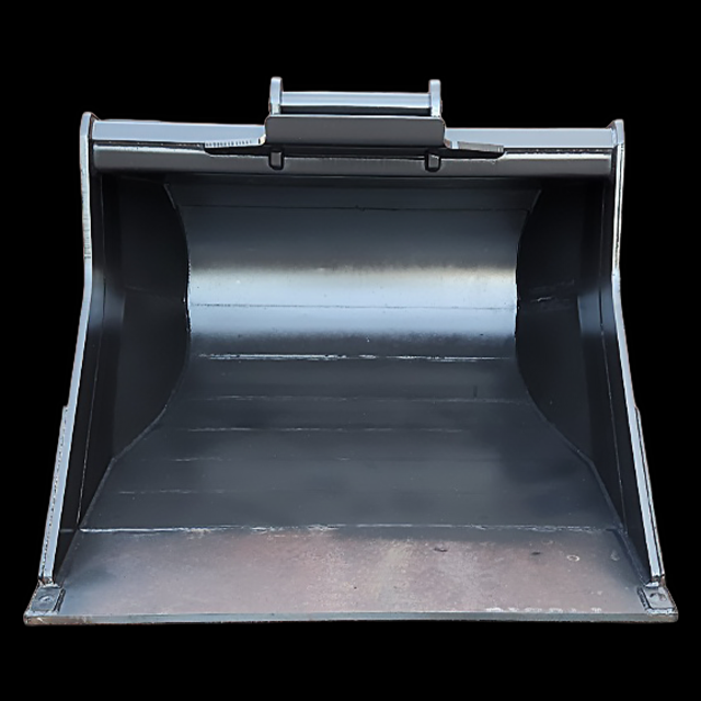 Front view of grading bucket showing smooth curved edge and large capacity body