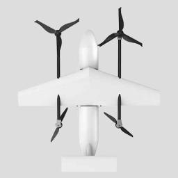 Top-down view of the AF400, highlighting its four-rotor configuration and fixed-wing layout optimized for stability, payload capacity, and efficient long-range missions.
