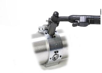 Tack welding fixture designed for pipe alignment and initial welding. After enclosing the pipe, the torch is simply inserted into four directional holes (north, south, east, west) and pressed to perform tack welding. The design ensures no arc light leakage and no sparks, making it extremely safe and simple to use—even for beginners.
