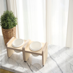 Dog and cat wooden food and snack bowls