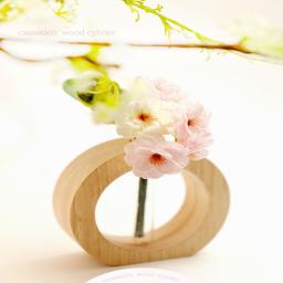 Cherry Blossom Wooden Vase