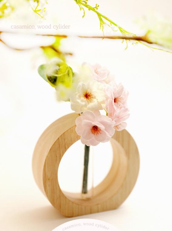 Cherry Blossom Wooden Vase