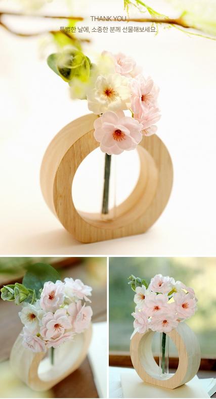 Cherry Blossom Wooden Vase