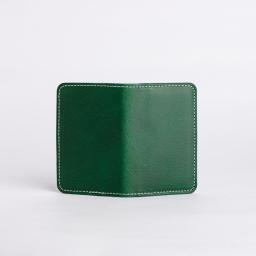 green leather wallet