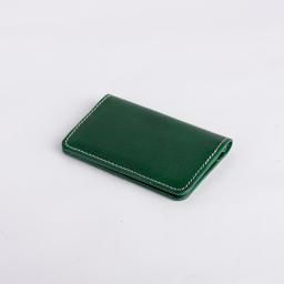 green leather wallet