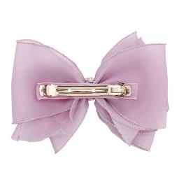Purple Chiffon Crystal Point Automatic Hair Clip
