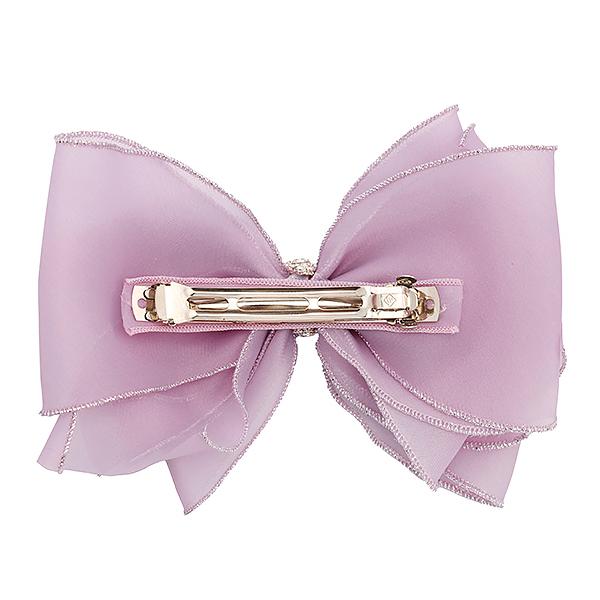 Purple Chiffon Crystal Point Automatic Hair Clip