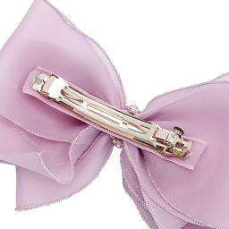 Purple Chiffon Crystal Point Automatic Hair Clip