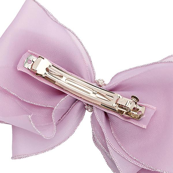 Purple Chiffon Crystal Point Automatic Hair Clip