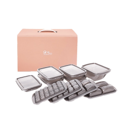 Set of 10 eco-friendly reusable containers