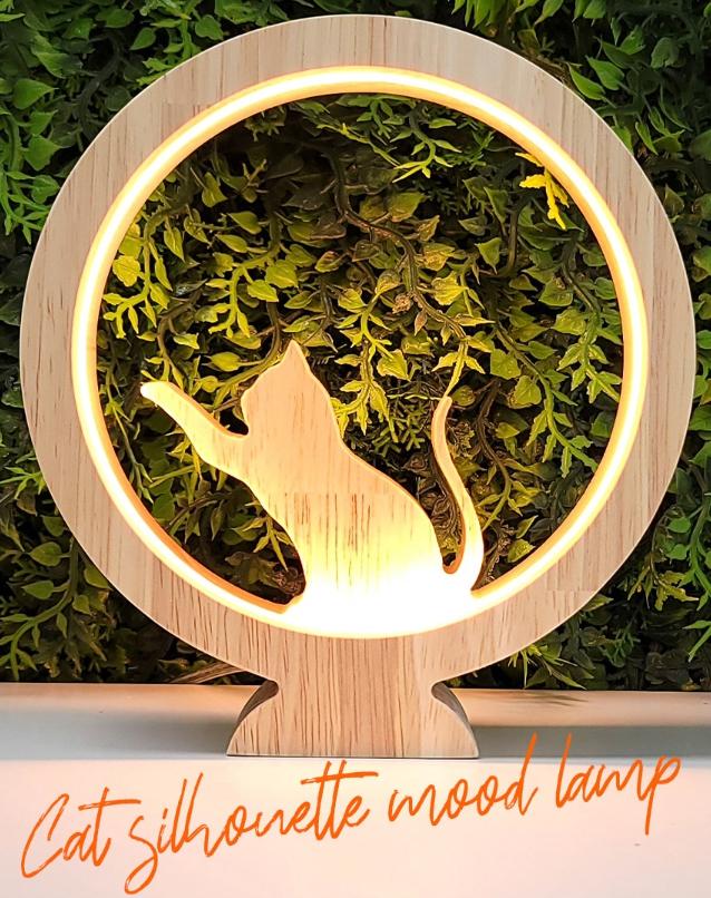 cat silhouette mood lamp